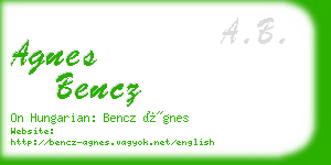 agnes bencz business card